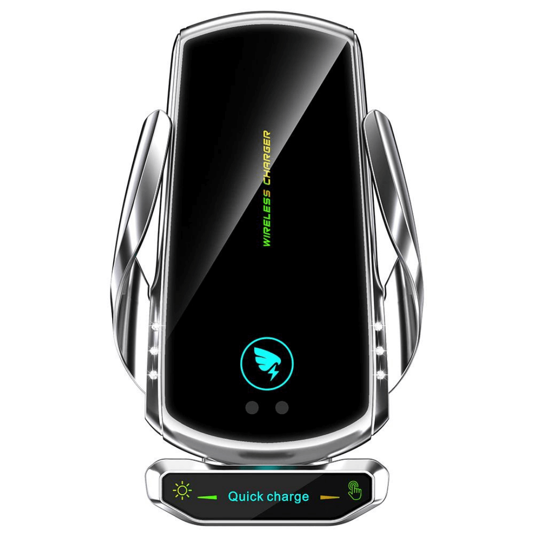 Silver Wireless charging holder front view