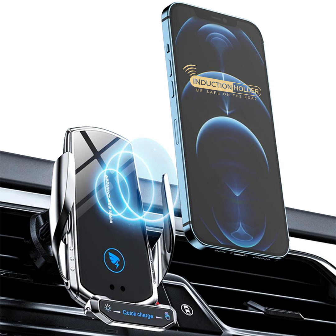 Wireless charging holder and Smartphone front view